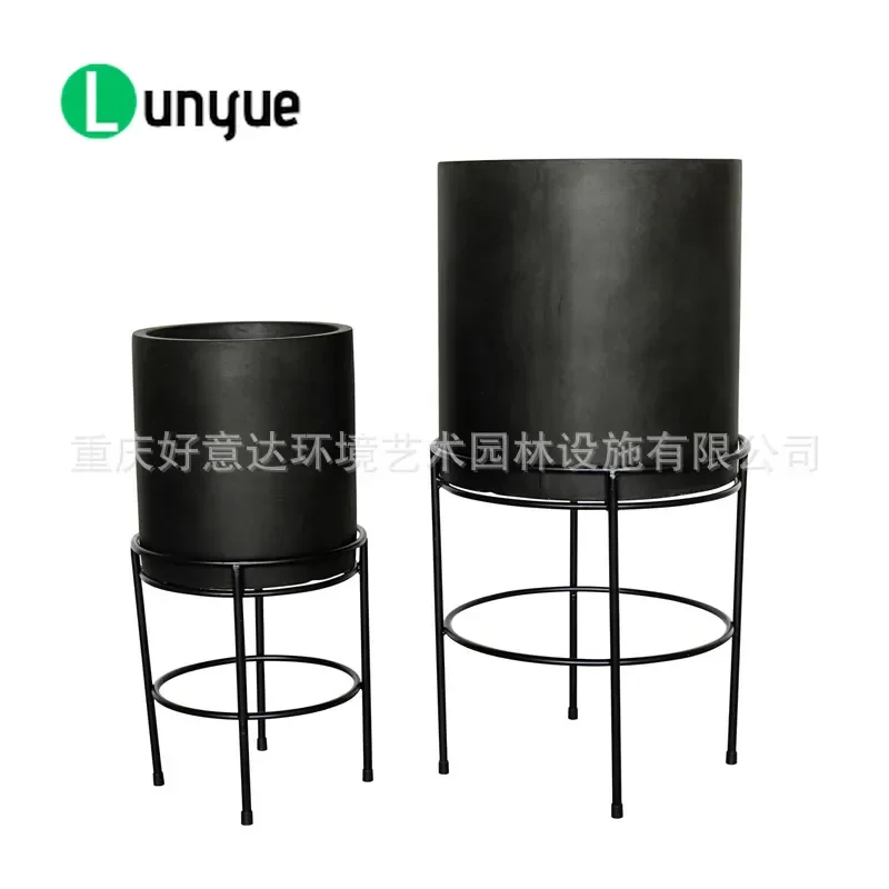 Modern Wrought Iron Outdoor Flower Stand Metal Floor Planter Box for Mall Courtyard Milk Tea Shop Railing Partition Decor