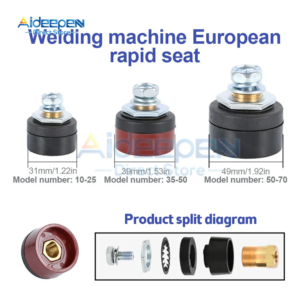 1 Pair Europe Welding Machine Quick Fitting Male Cable Connector Socket Plug Adapter DKJ 10-25 35-50 50-70