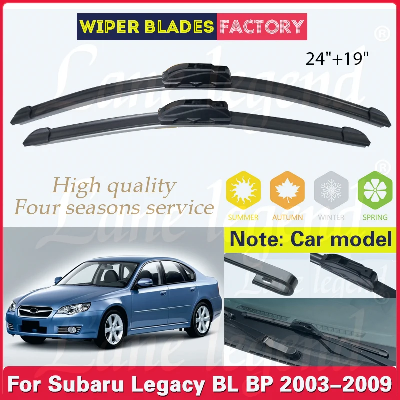 Car Wiper For Subaru Legacy BL BP 2003 - 2009 Front Wiper Blades Soft Rubber Windscreen Wipers Auto Windshield 2007 2008 24