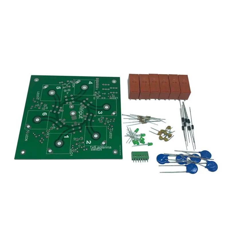 Kit de bricolaje de 6 vías 6:1 interruptor de antena remota coaxial SO-239 1,8 MHz-60 MHz