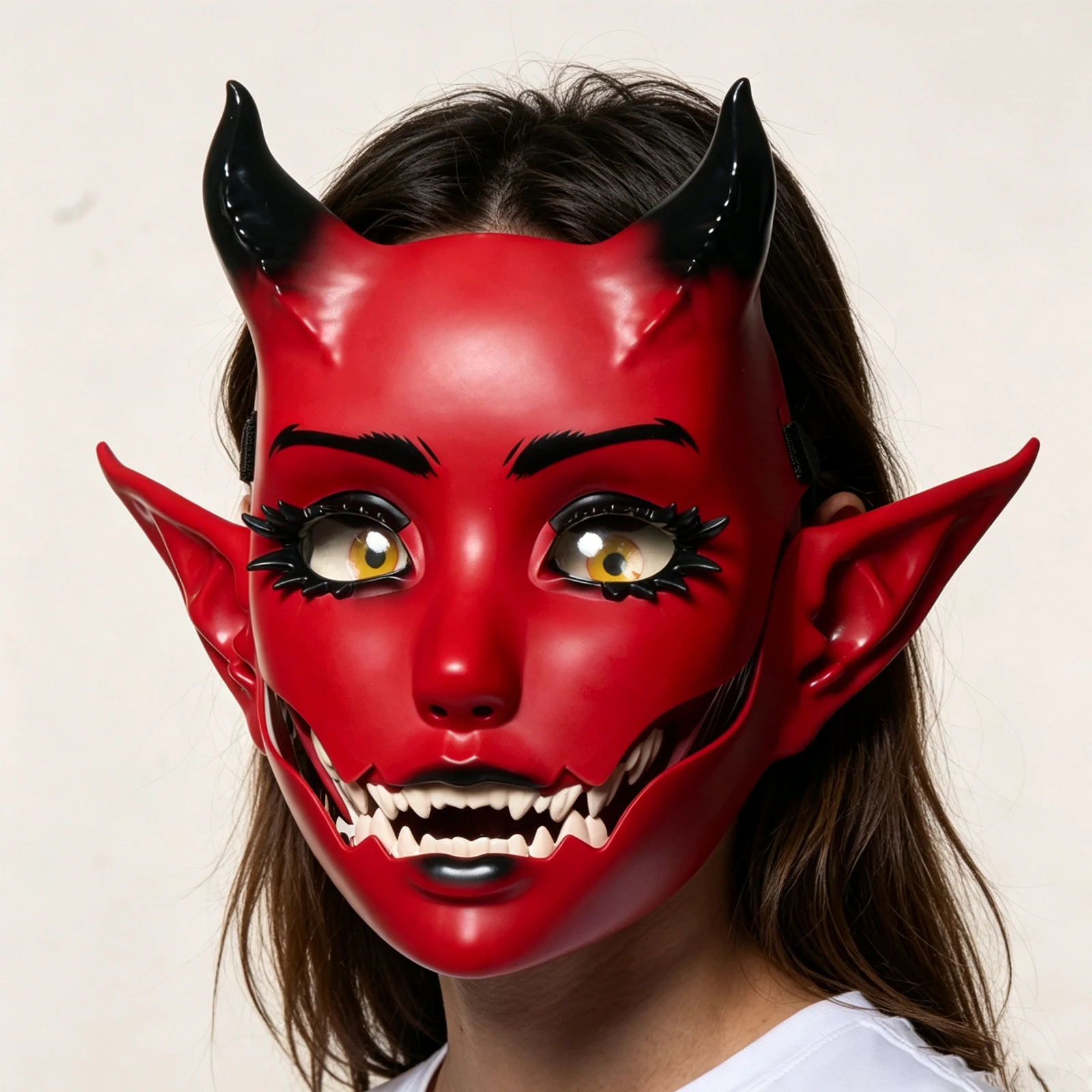 JAUPTO 7-Farbige Hornige Maske mit Beweglichem Kiefer und Offenem Mund, Fantasy-Kreatur-Maske für Halloween-Kostüme, Partys und Festivals, Gesichtsbedeckung für Erwachsene – Detail 4
