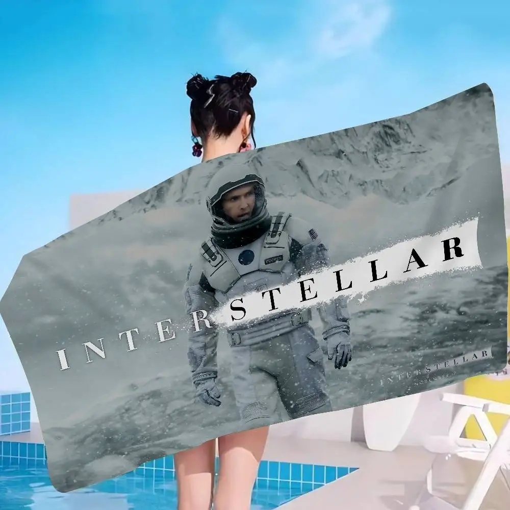 Sci Fi Movie I-Interstellar Bath Towel Microfiber Soft Water Absorbing Breathable For Girl Kids Decorative Cartoon Beach Towel