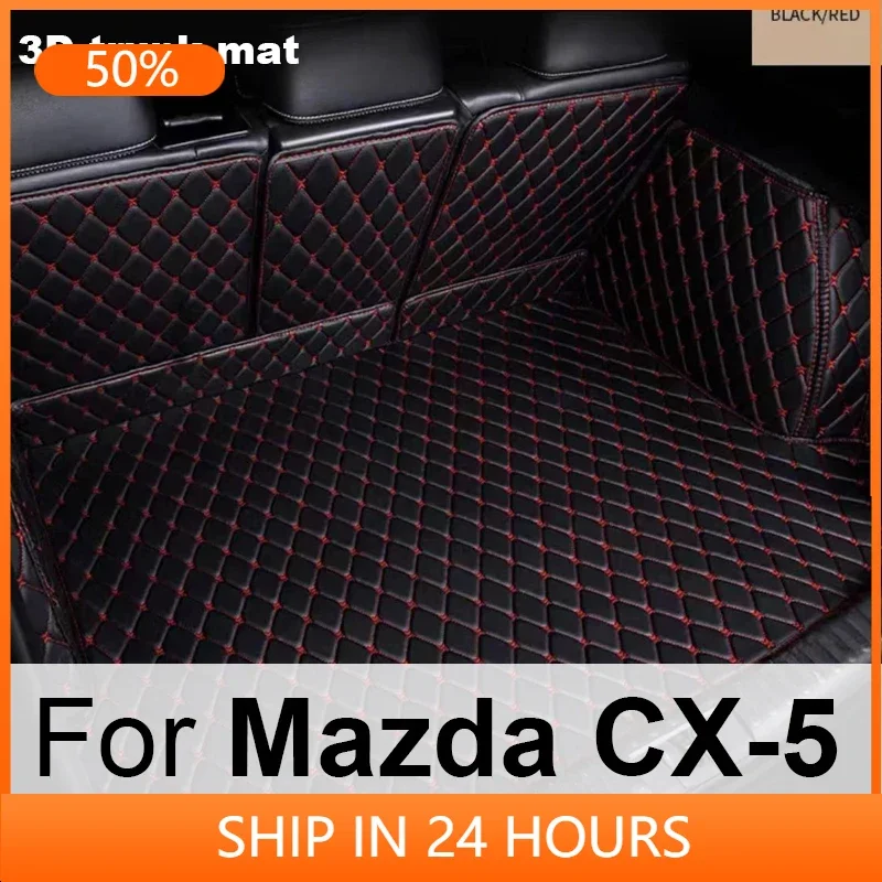 For Mazda CX-5 CX5 CX 5 KF 2017 2018 2019 2020 2021 2022 Leather Rear Trunk Mat Liner Floor Tray Carpet Mud Pad Guard Protector