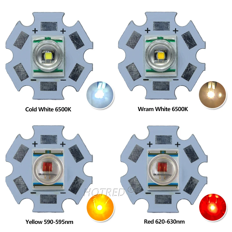 3W LED  XRE Q5 LED Chip XR-E High Power Led Bead Cold Neutral White Yellow Orange Red Diode for Flashlight parts Spot light