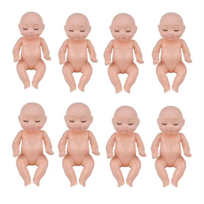 

8 Pieces Reborn Baby Dolls 4 Inch Infant Model Toys Miniature Doll Accessory Fast Shipping Birthday Present For Girl Children