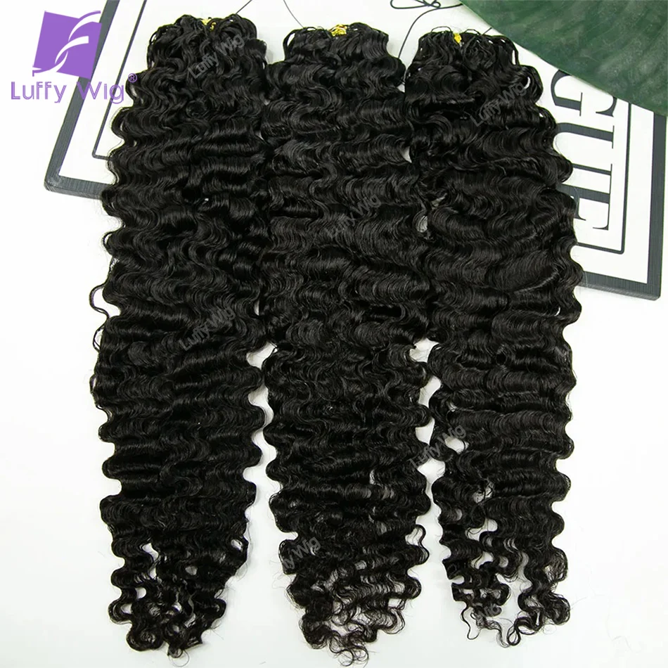 

Knotless Crochet Human Hair Braids Extensions Water Deep Wave Burmese Remy Pre Separated Hair Bundles For Boho Braiding Luffy