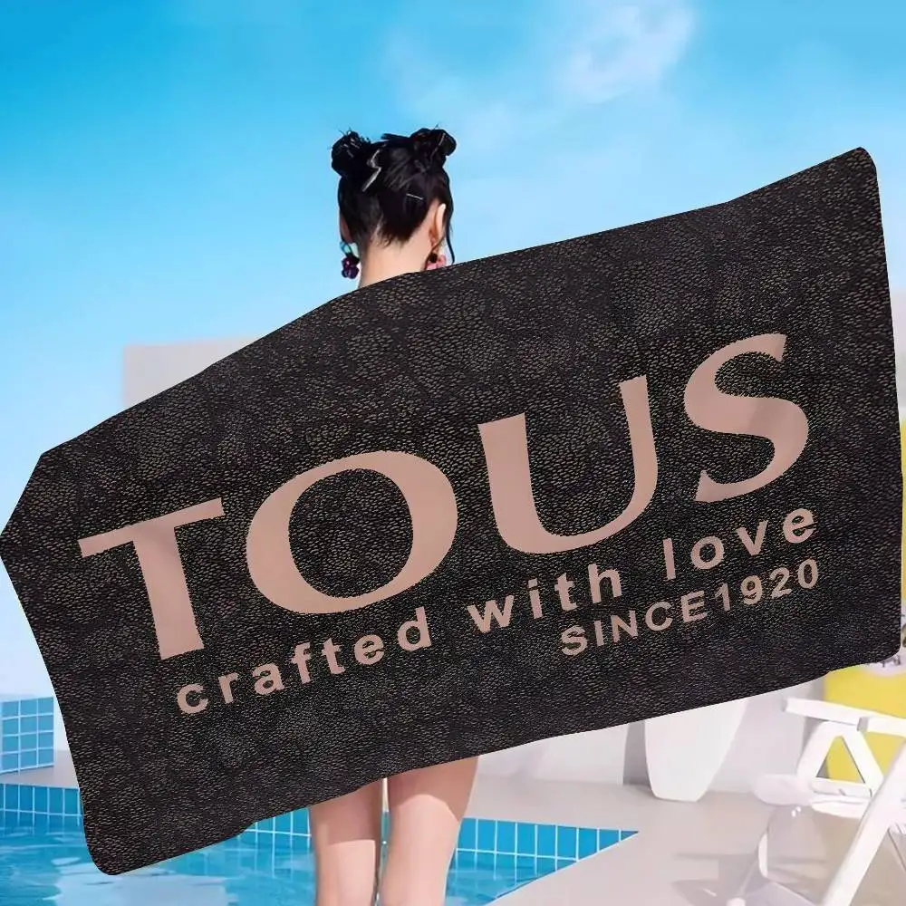 Toalla de playa con logotipo T-Tous, toalla absorbente suave, regalos para niños, para viajes, camping, gimnasio