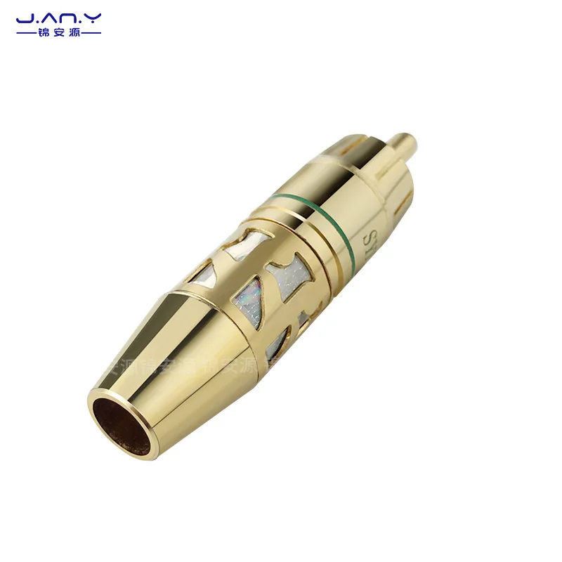 Cabeza de loto RCA soldada de alta calidad, Conector de señal coaxial de audio y vídeo macho, autoapretado, chapado en cobre, flor de ciruelo AV