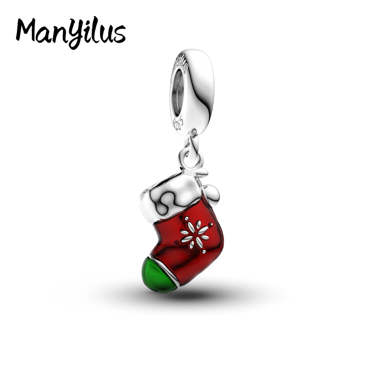 

Manyilus 2025 Christmas Sock Charms S925 Sterling Silver Women's Jewelry Beads For 925 Original Bracelet DIY Necklaces Jewelry