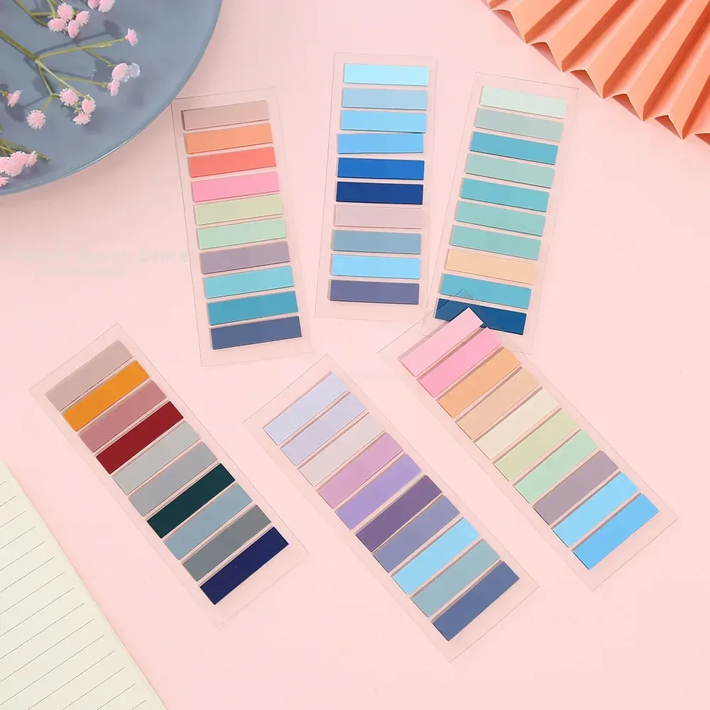 Colorful Transparent Sticky Notes Self -Adhesive Book Marker Stickers Annotation Tabs Paper Stationery School Office Supplies