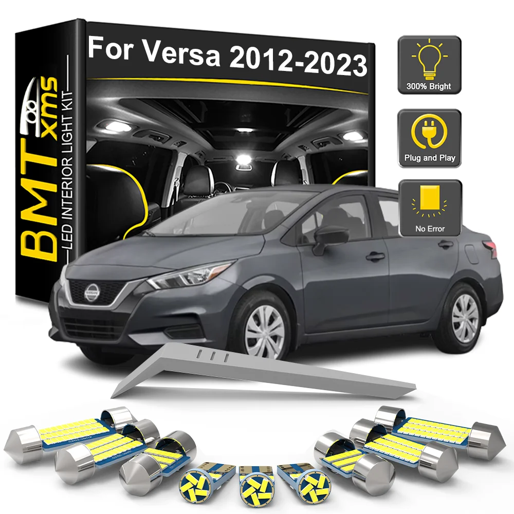 

BMTxms 10PCS Car LED Interior Lights Bulb Kit For Nissan Versa 2012-2017 2018 2019 2020 2021 2022 2023 LED Map Dome Lamp Canbus