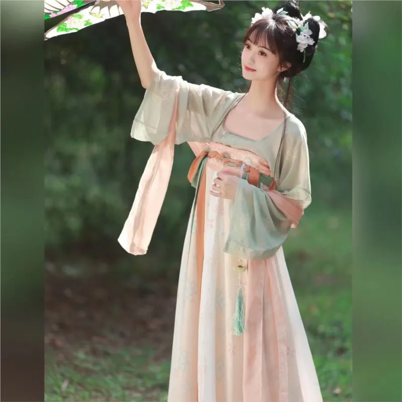 Hanfu Women's Famous Style round Neck Chest Show Daily Fresh