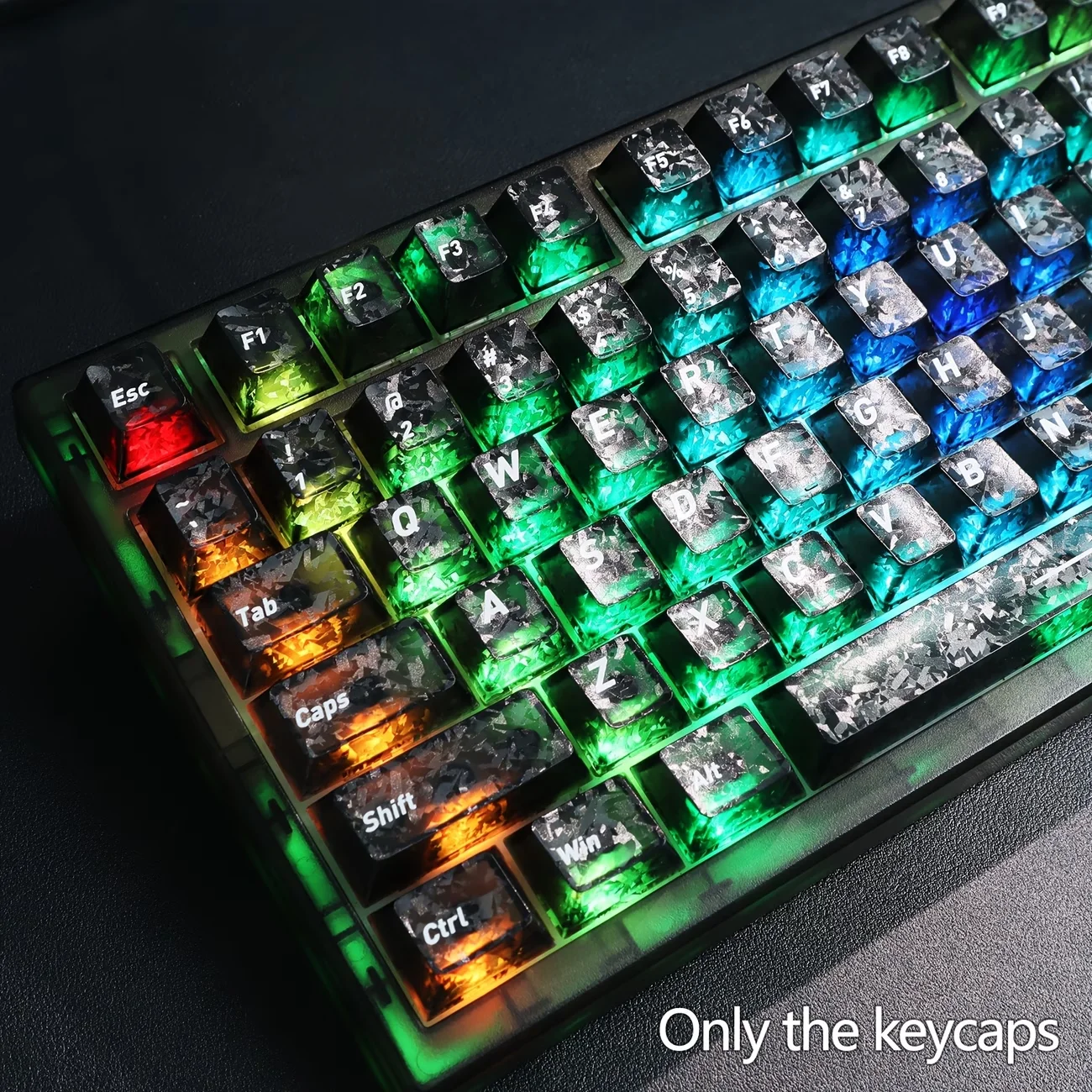 PBT Cherry Profile Keycap Set, Carbon Fiber Texture, Non-transparent Shine Through for Cherry MX Switches Mechanical Gaming Keyb