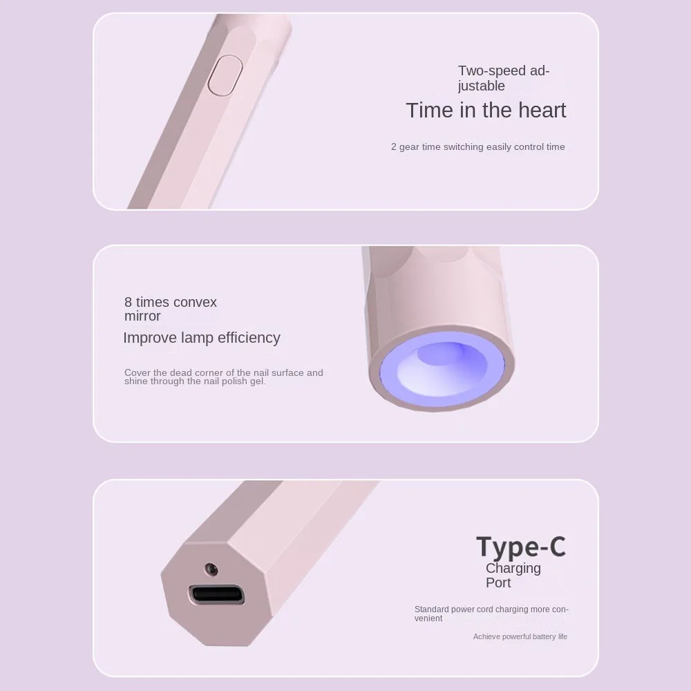 Draagbare UV/LED Pen-Stijl Nageldroger Handheld Gel Nagels UV Led Lamp Snel Uithardende Mini Nagellamp Nail Art Gereedschap