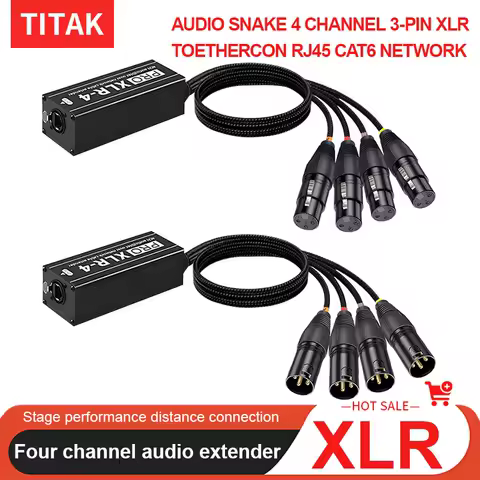 RJ45 to 4 Channel 3Pin XLR Audio cable Extender DMX512 Network signal Extender For Stage Sound Lighting and Recording Studio