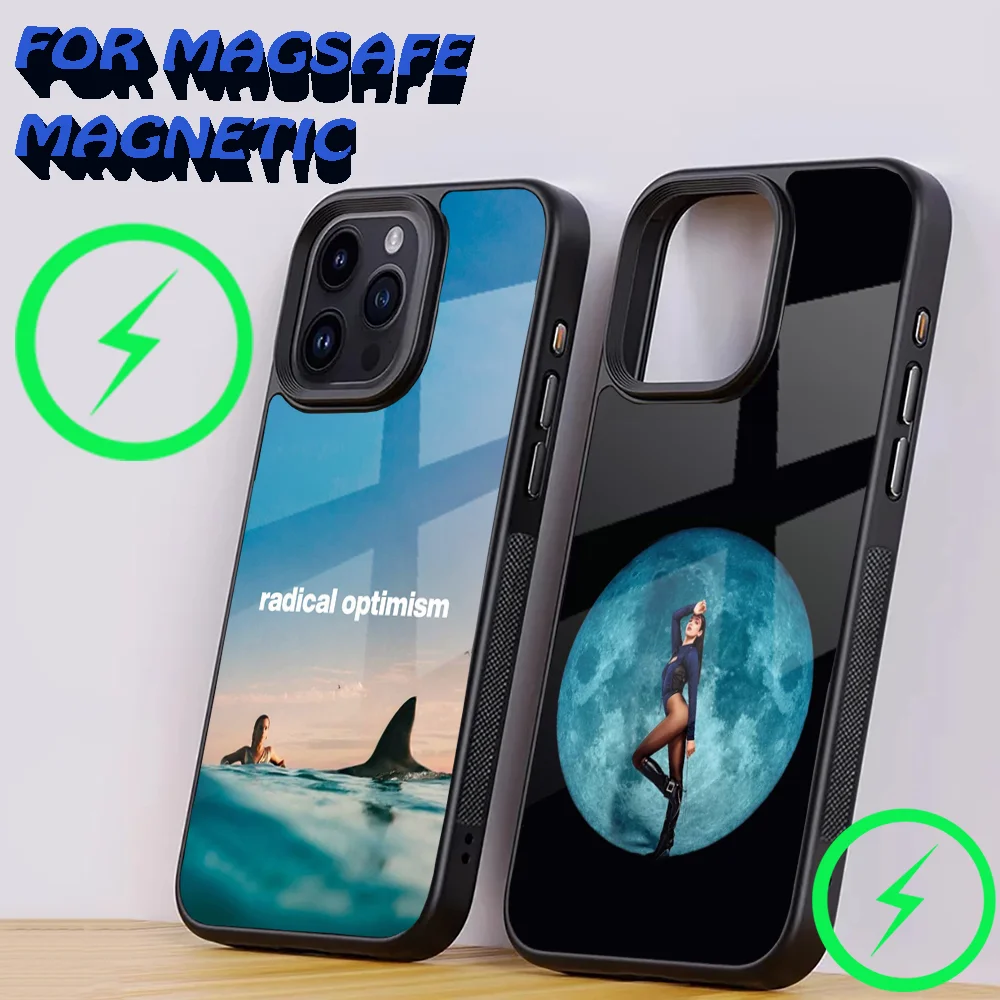 Phone Case For iPhone 15,14,13,12,11,Plus,Pro,Max Mini Magsafe D-Dua L-Lipa Radical Optimism Magnetic Wireless Charging