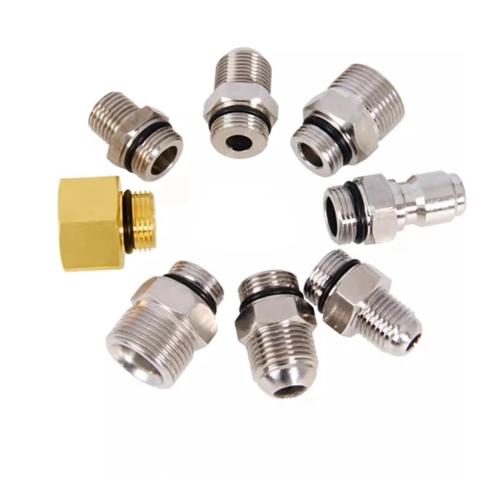 Imagem -02 - Lavadora o Conector Rápido Pistola de Água Mangueira de Saída da Cauda Adaptador de Rosca Externa Diâmetro Variável de Alta Pressã de Alta Pressão
