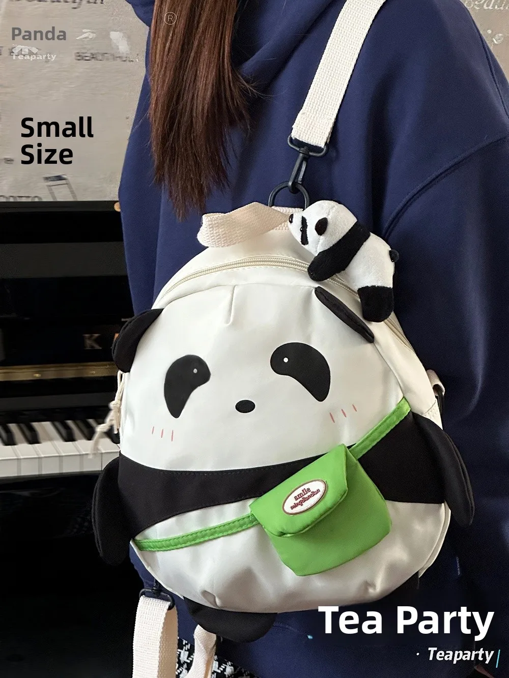 

Cute Cartoon Panda Bapa Women's School Bag Soft oulder Bag Large Capaci Waterproof Polyester Bapa for Teens