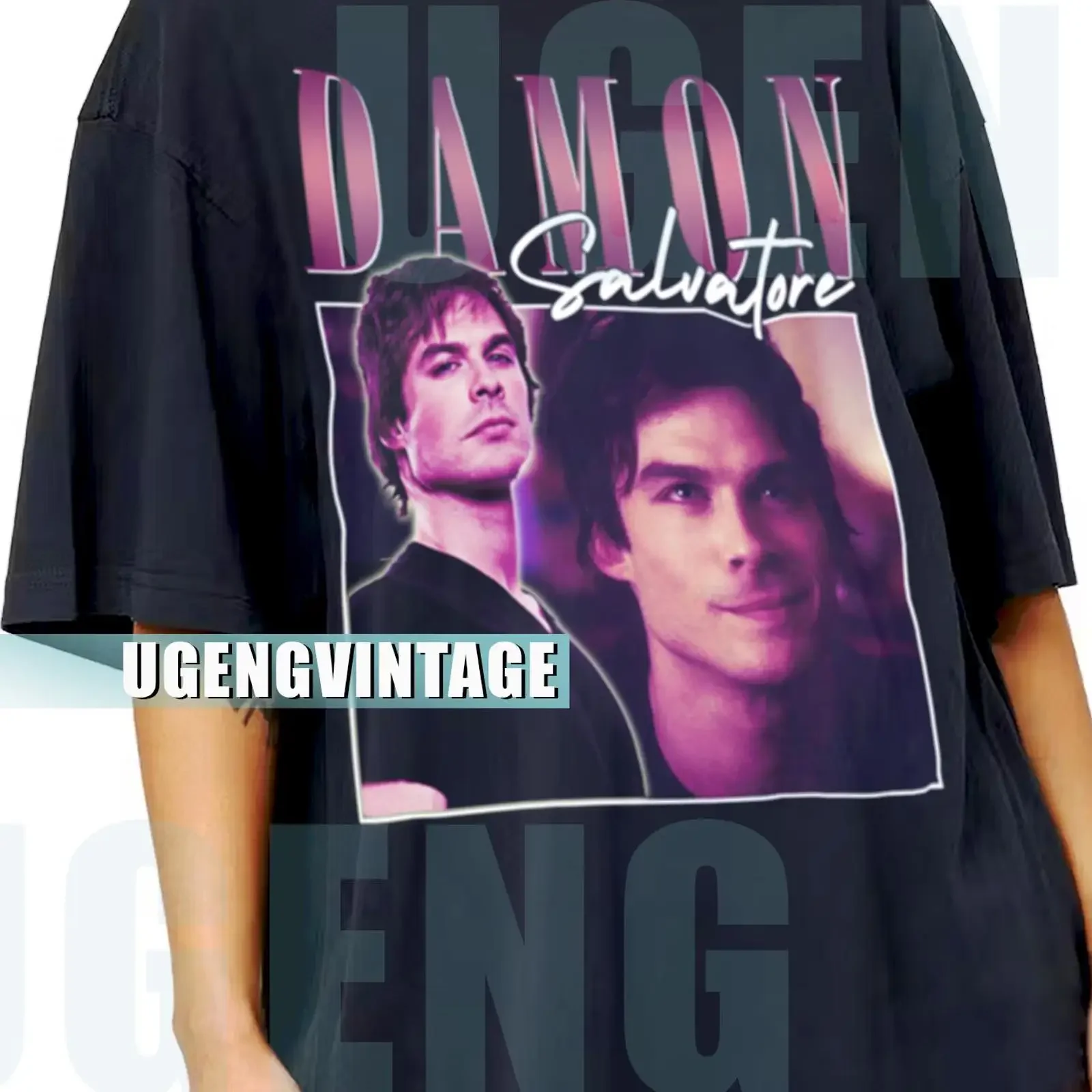 Vintage Damon Salvatore T shirt 90s y2k unisex adult clothing DMN1 vintage Washed Stylish Top For Everyday Wear Comfortable