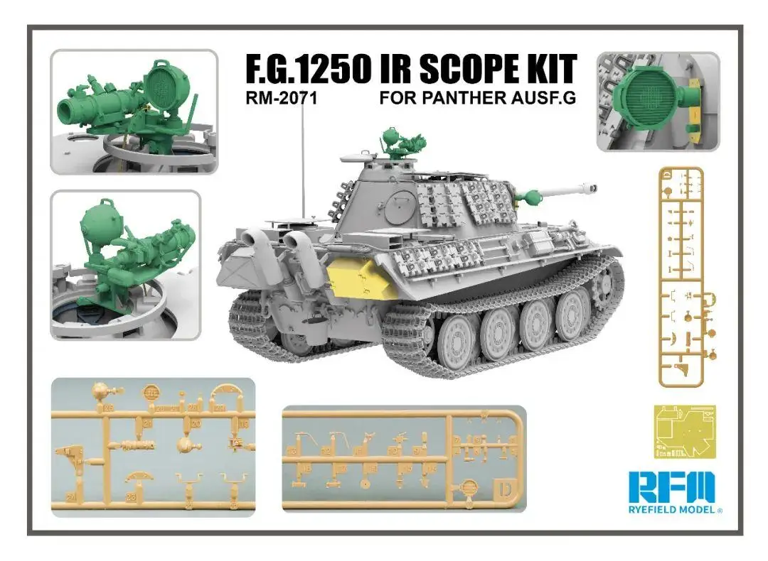 RYEFIELD MODEL RFM RM-2071 1/35 F.G.1250 IR Scope Kit for Panther Ausf.G - Upgrade Detail Set