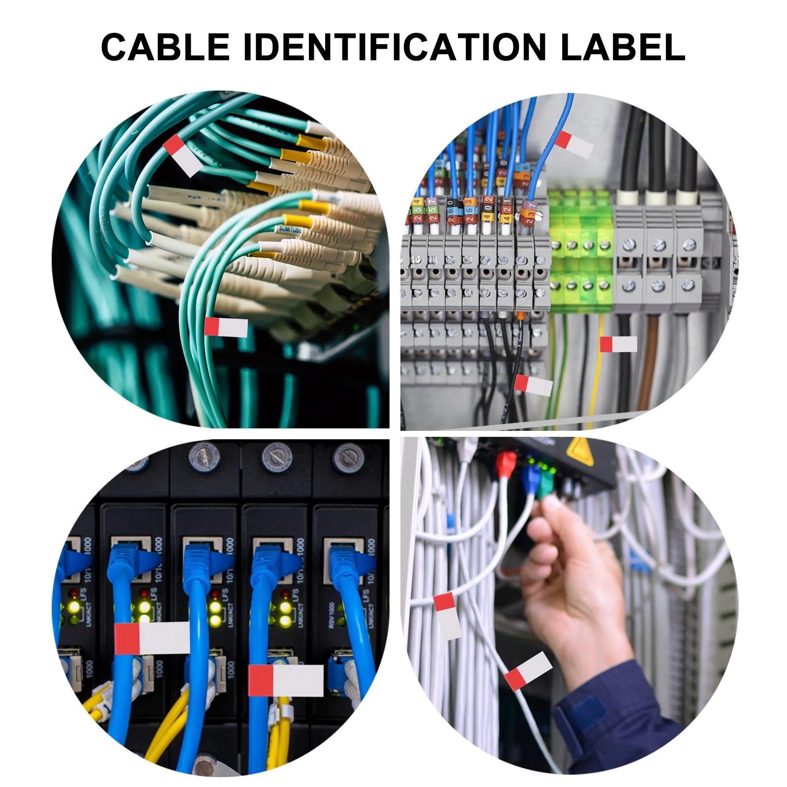 

5 Pcs Waterproof Rope Cable Label Adhesive Labels or Sticker Cord Identification