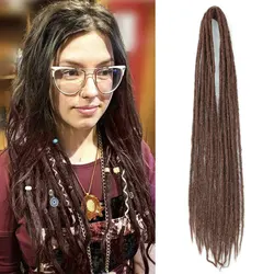 ALIBABY-Extensions de Dreadlock Synthétiques pour Femme, Tresses au Crochet de Style Reggae, Cheveux Ombré, 10 Brins, Hiphelicopter, 24