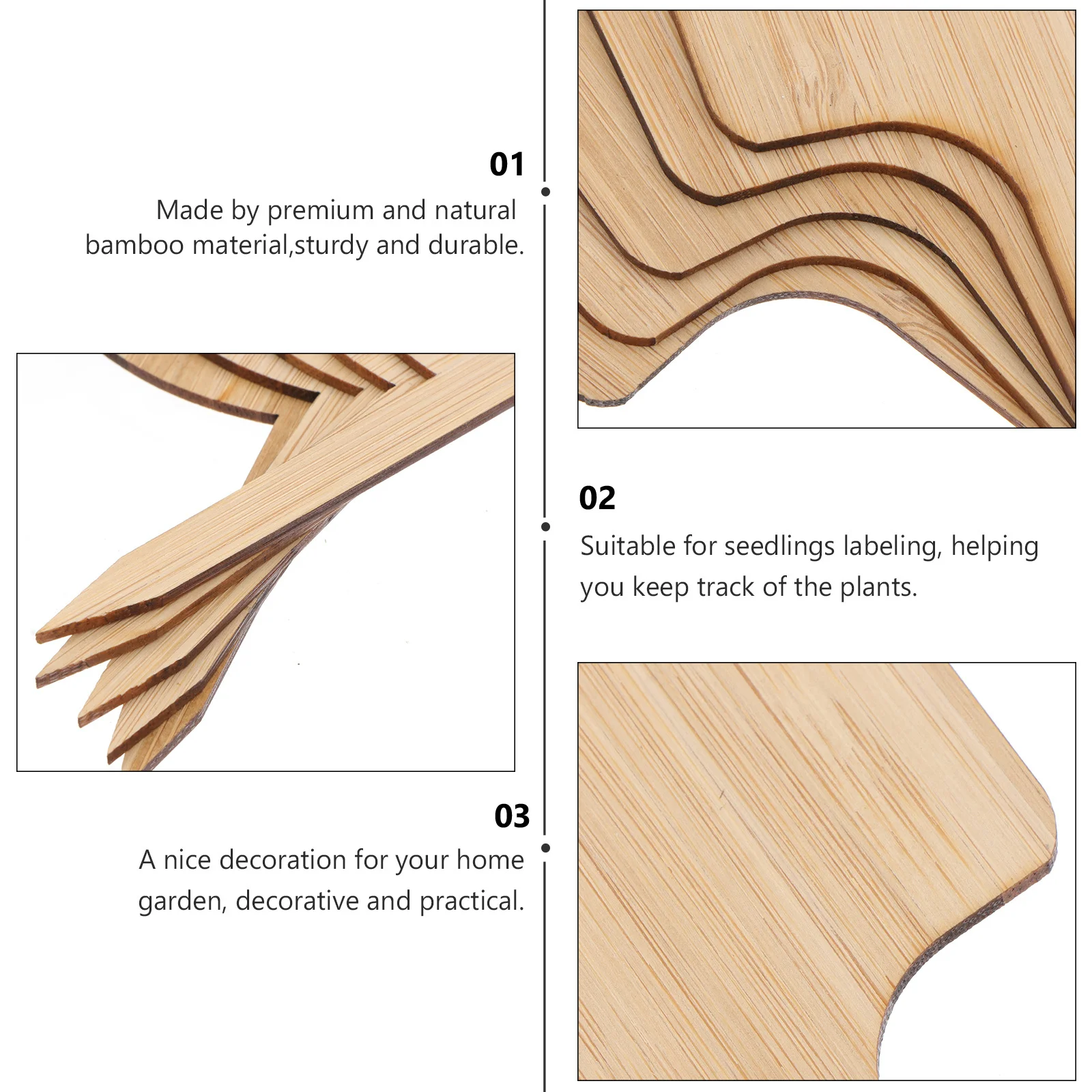 

20Pcs Bamboo Plant Labels Premium Wood Garden Markers for Seedlings Labeling Easy to Insert Compact Storage