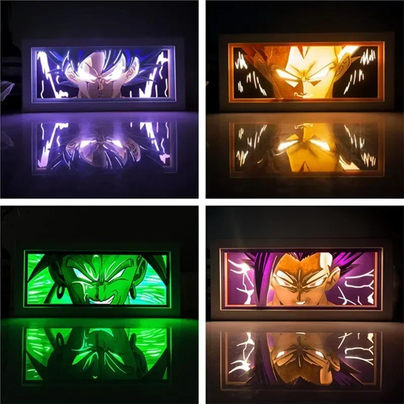 Cartoon Super Saiyan Action Figure Toys Room Decoration Manga 3D Table Lamp Anime Dragon Ball LED Light Box Kids Birthday Gift