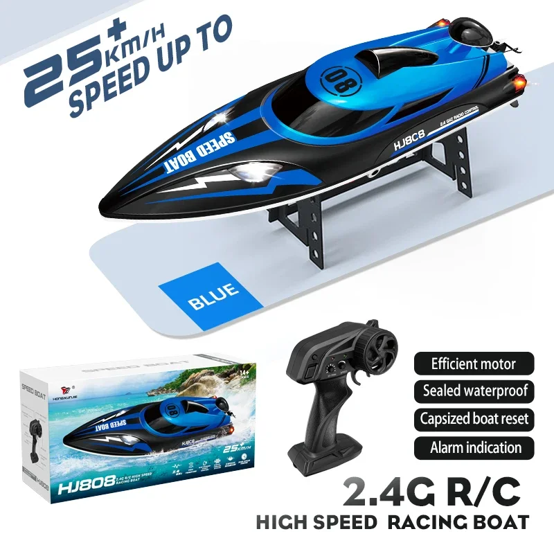 Hj808 Rc Boot Hoge Snelheid 25 Km/h Water Speelgoed Afstandsbediening Speedboot Waterdicht Model Wedstrijd Boot Vissersboot