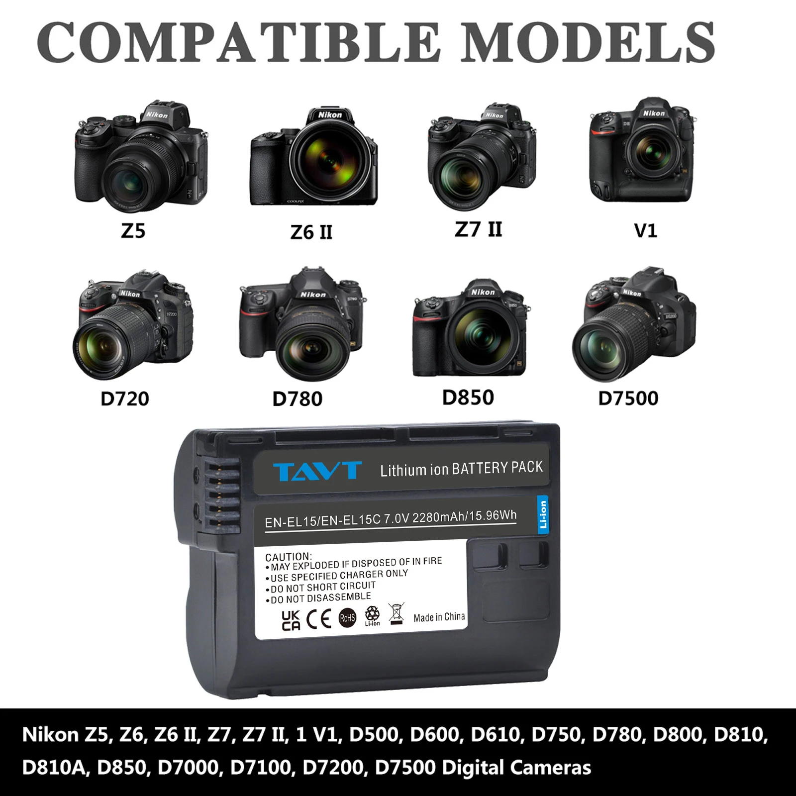 Tavt 2280Mah EN-EL1…