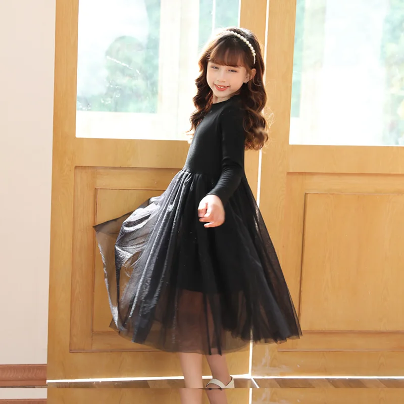 Girl Dress 2023 Spring Autumn Long Sleeve Dresses for Kids Lace Children Party Dress Teenager Princess Weddings Tulle Costume