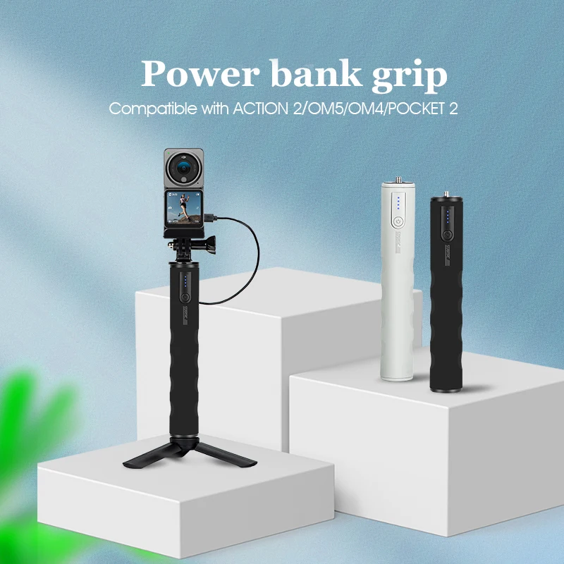 

Portable Power Bank Mobile 6000mah Battery Charger Handheld Hand Grip for DJI Action 4 3 2/Pocket 2 1/OM 5 4/Gopro 10 9/Insta360