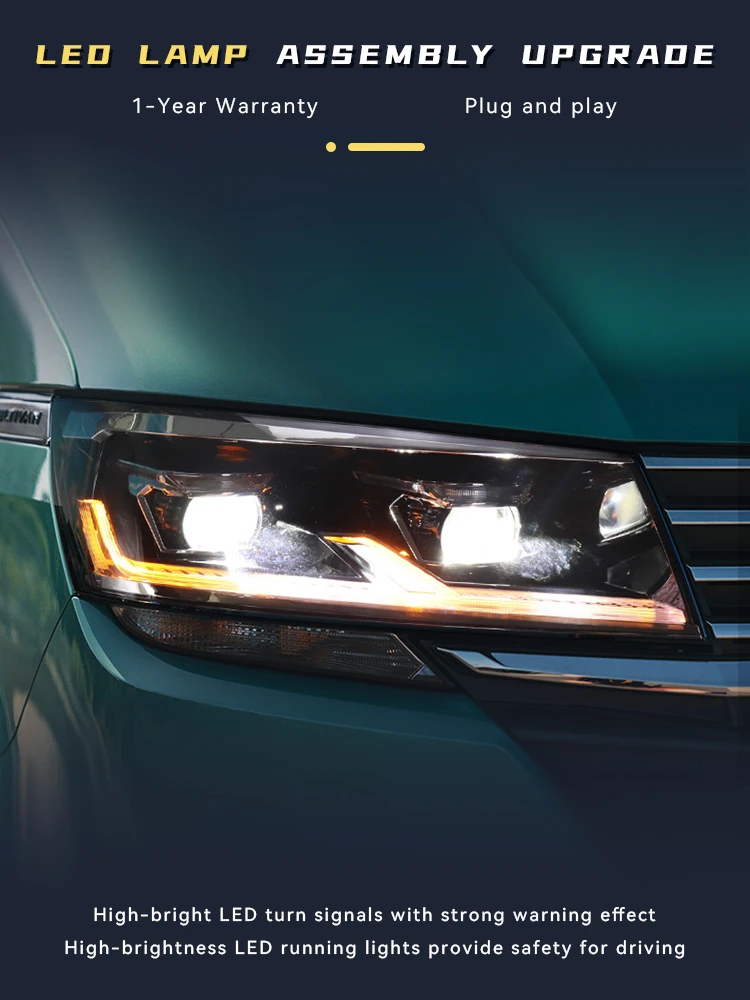 Car Styling For Volkswagen VW Caravelle T6.1 Front Lamp 2019-2022 DRL Headlight Signal Highlight LED Bulbs Projector Lens Auto
