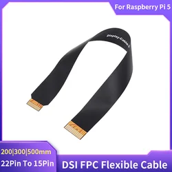 Raspberry Pi 5 DSI FPC Flexible Cable 22Pin to 15Pin 200 / 300 / 500mm Cable Suitable for RPi 5 DSI Display Screens