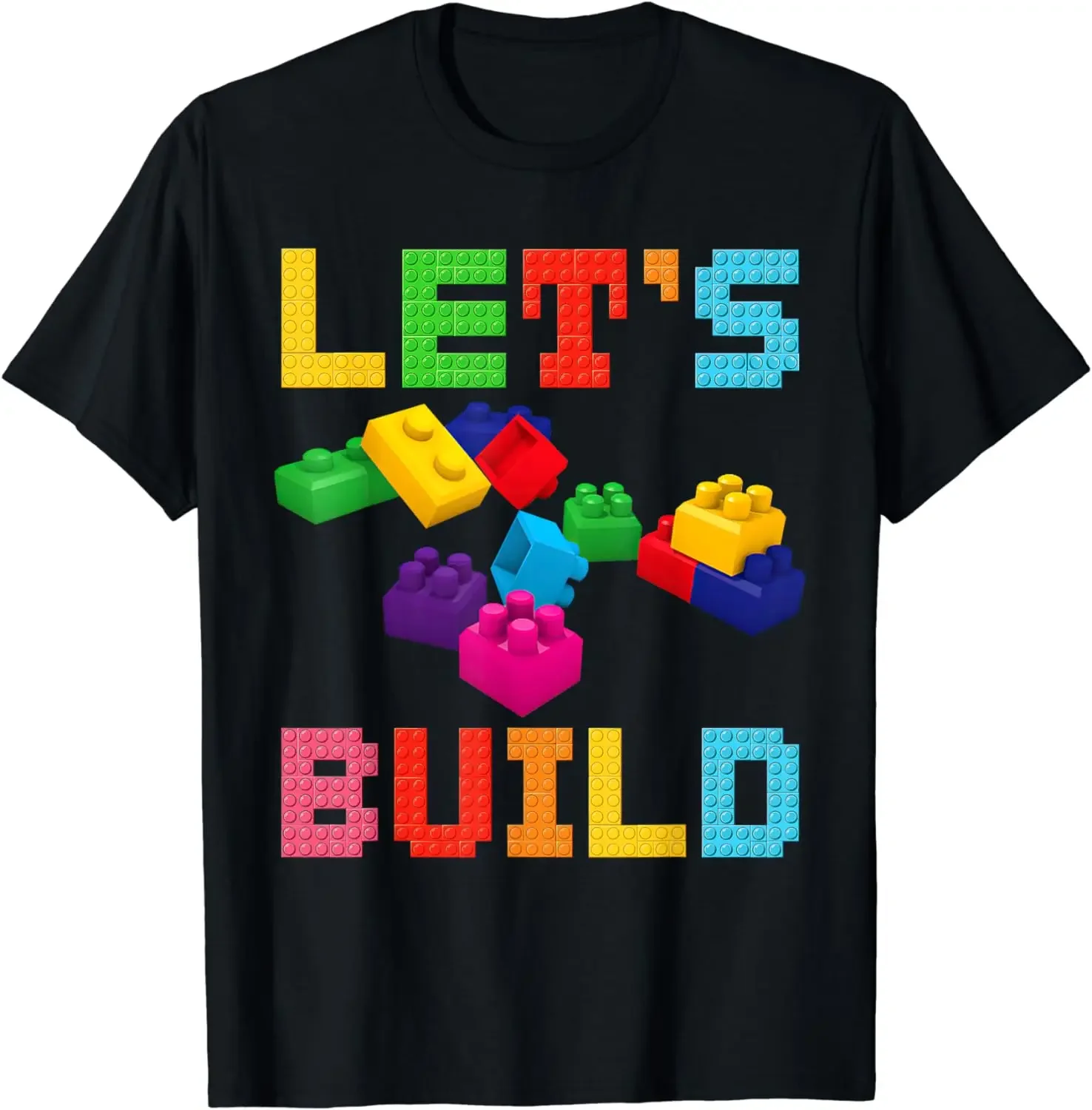 Block Brick Building Let's Build Master Builder Toys Kids T-Shirt  Women Clothing  Tops  Camisetas Ropa Mujer