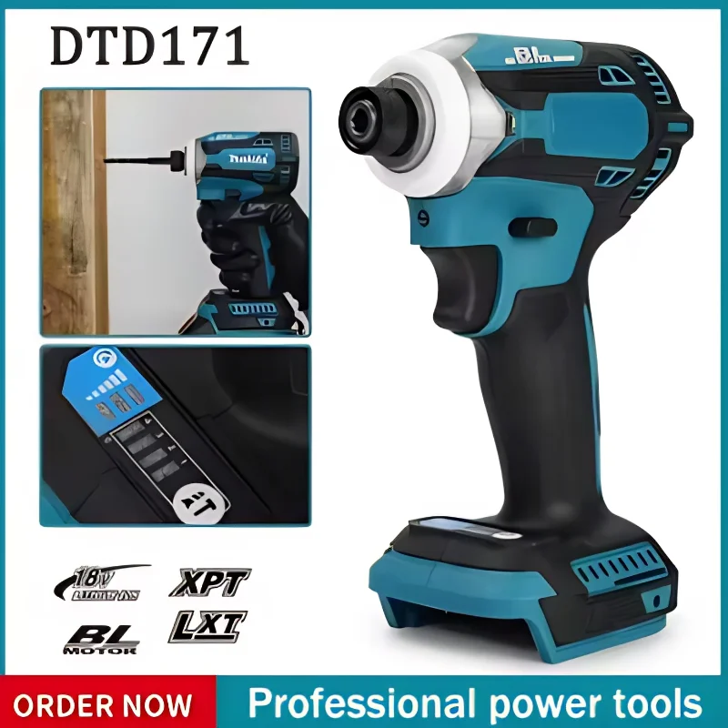 🥐-🥐-makita-dtd171-18v-controlador-de-impacto-sin-escobillas-destornillador-recargable-taladros-herramientas-electricas-inalambricas-sin-bateria