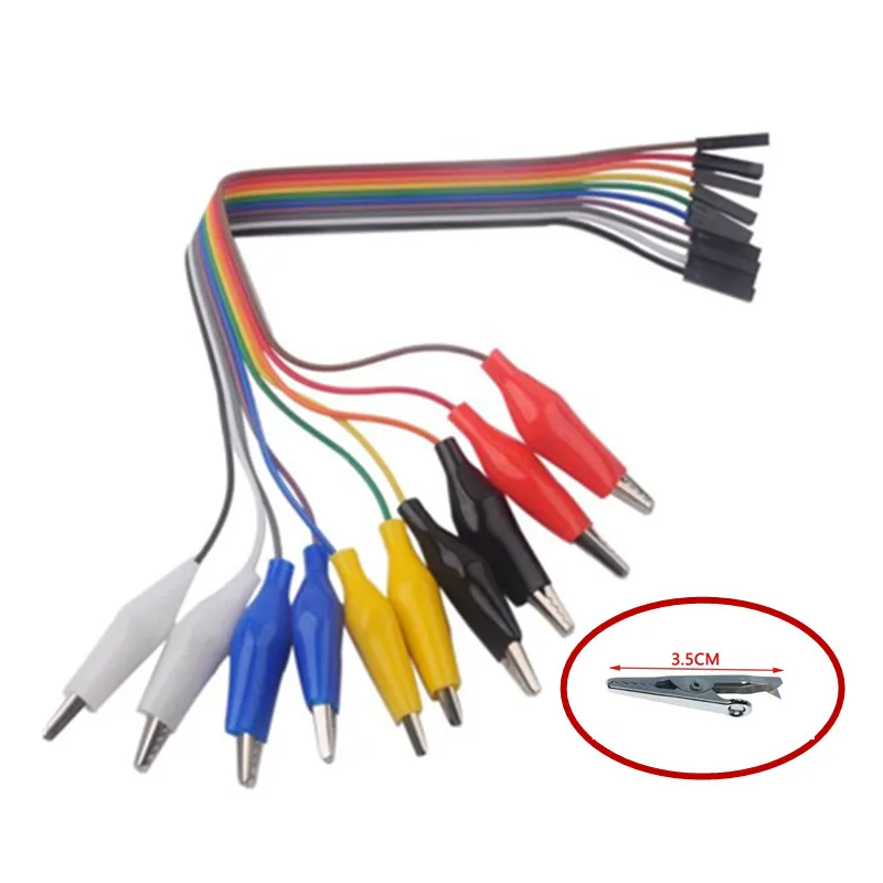 10pin  High Efficiency Test Hook Clip Logic Analyzer Cable Gripper Probe Test Clamp Kit For USB 24M 8CH Alligator clip