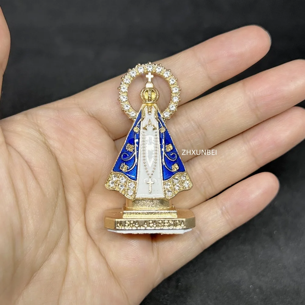 1pc Our Lady Of Aparecida Patroness Of Brazil Catholic Nossa Senhora Aparecida Small Statue Car Decoration Mini Mary Statue