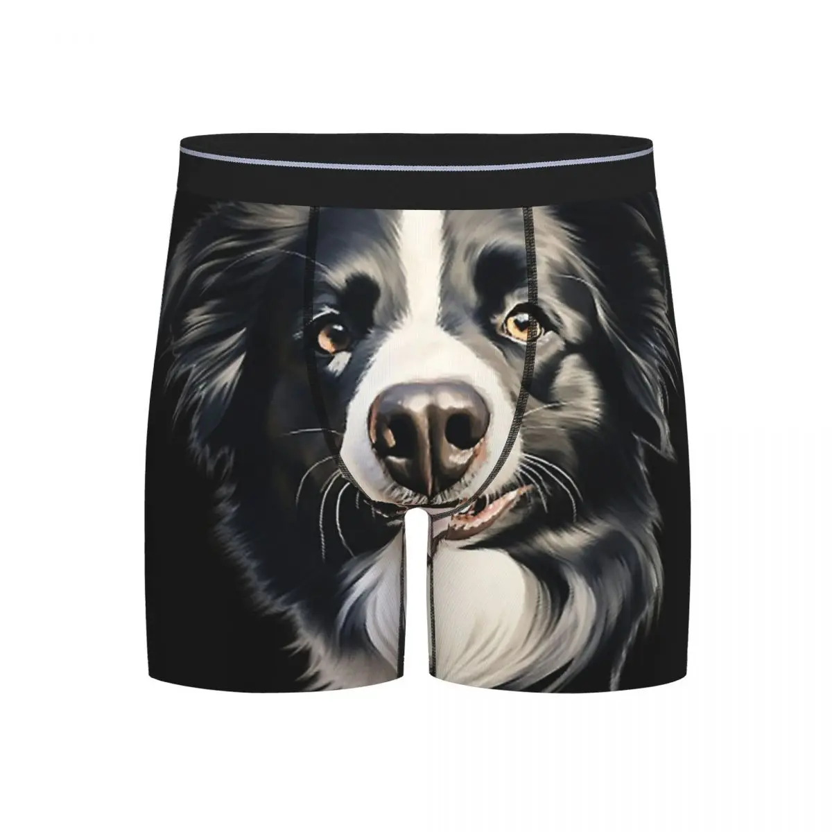 

Long Boxer Underpants Shorts Border Collie Panties Men Breathable Underwear for Homme Man Boyfriend Gift