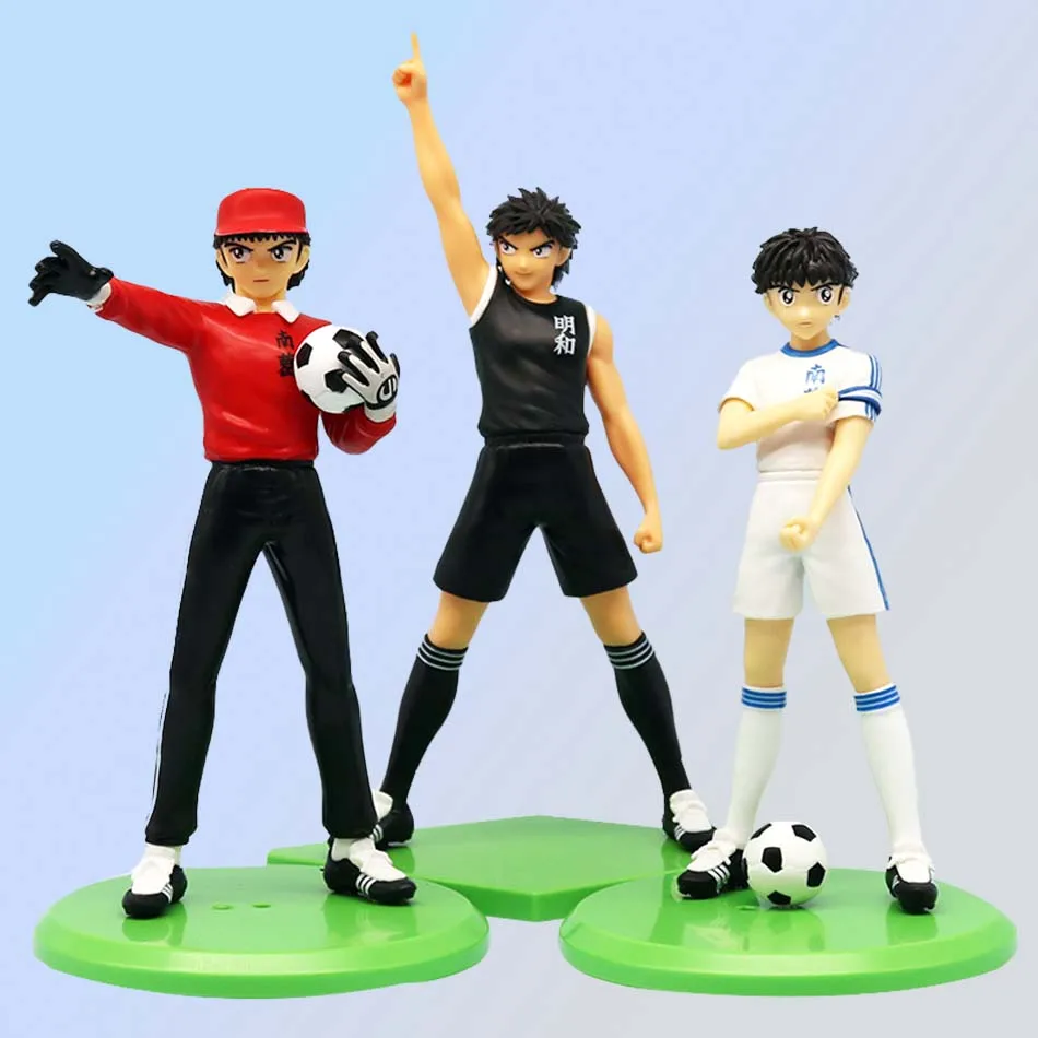 19cm Captain Tsubasa Anime Figure Ozora Tsubasa Action Figures Hyuuga Kojirou/Wakabayashi Genzou Figurine Collection Model Toys