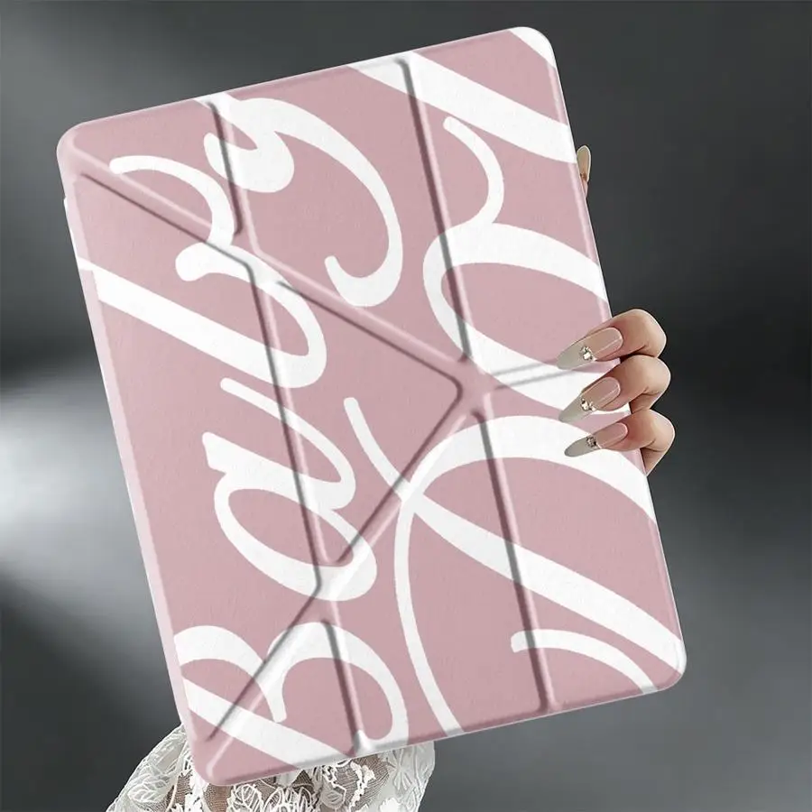 Tablet Case For Samsung Galaxy Tab A9 Plus S10 Lite A11 A8 S7 FE S9 Plus S8 With Pen Slot Cover Creative Stylish English Letters