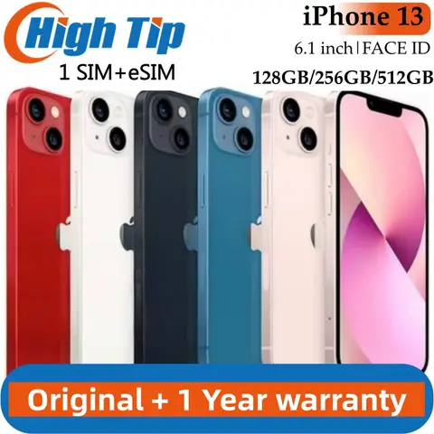 Original entsperrtes Apple iPhone 13 128 GB/256 GB/512 GB ROM A15 Chip IOS 5G Mobiltelefon Face ID 6,1 Zoll OLED-Bildschirm iPhone 13 Mobiltelefon