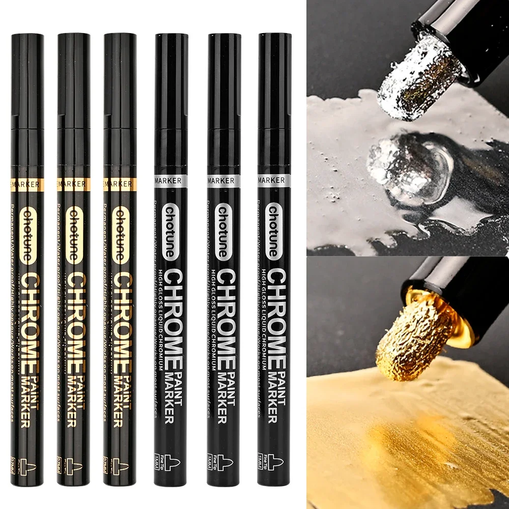 

Хромированный зеркальный маркер, светоотражающая ручка с металлическим покрытием, ручка с серебряным покрытием, водостойкая ручка с подсветкой, ручка с покрытием