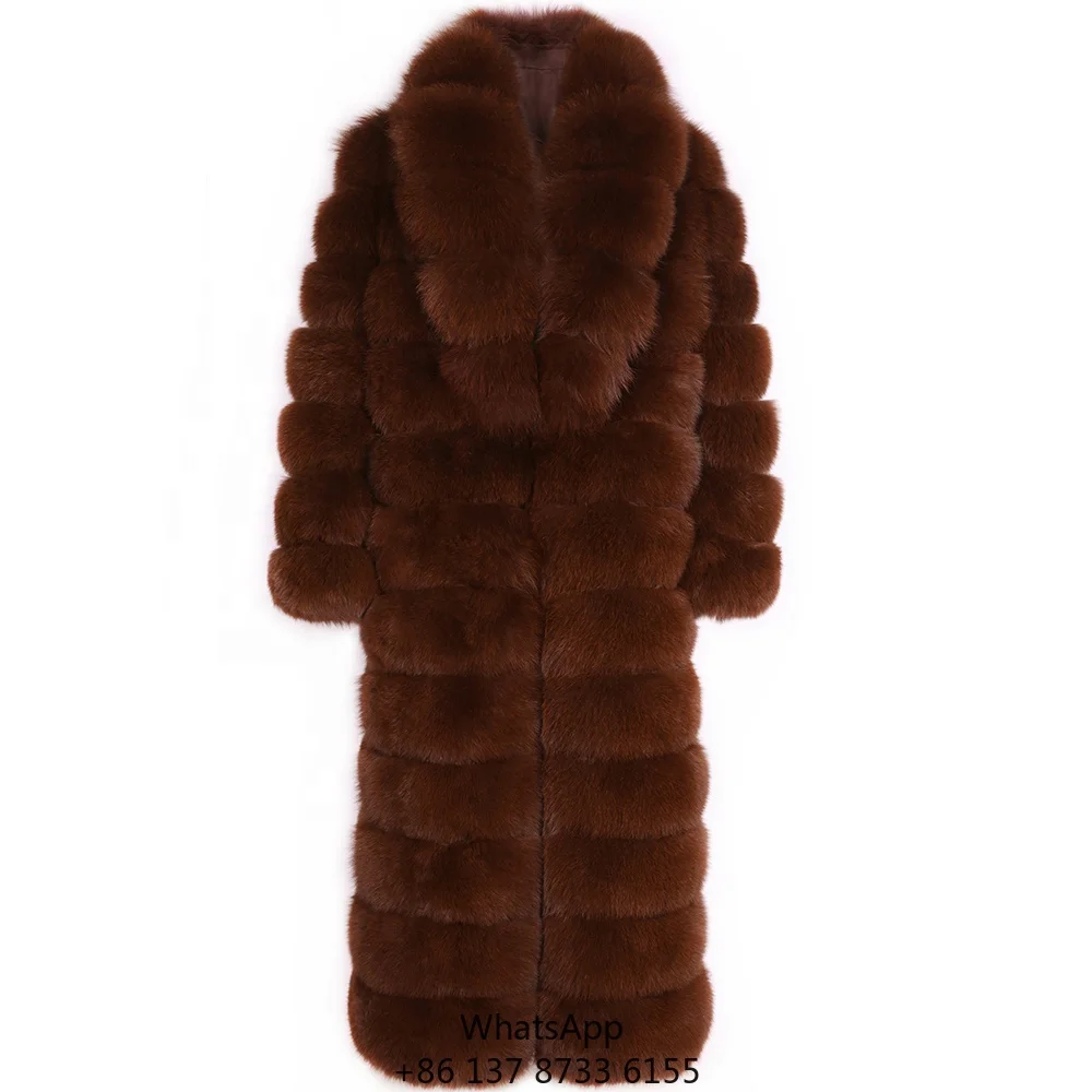 

2023 Winter Warm Luxury Long Fox Fur Coat Women High Quality Natural Fox Fur Jacket Coat Ladies Outerwear