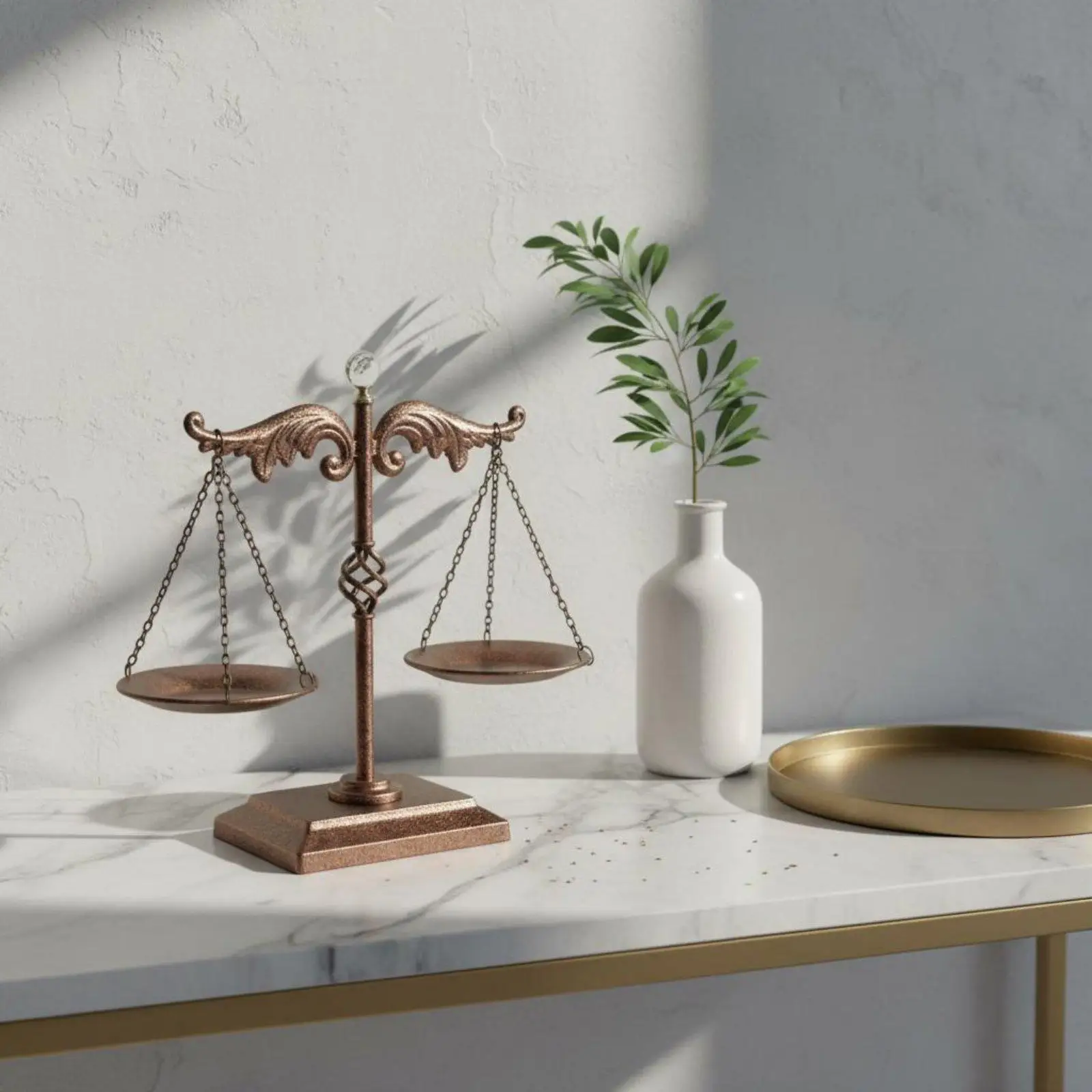 Vintage Cast Iron Scale Antique Finish Law Office Desk Decor Gift Idea Decorative Balance Scale for Legal Professionals,