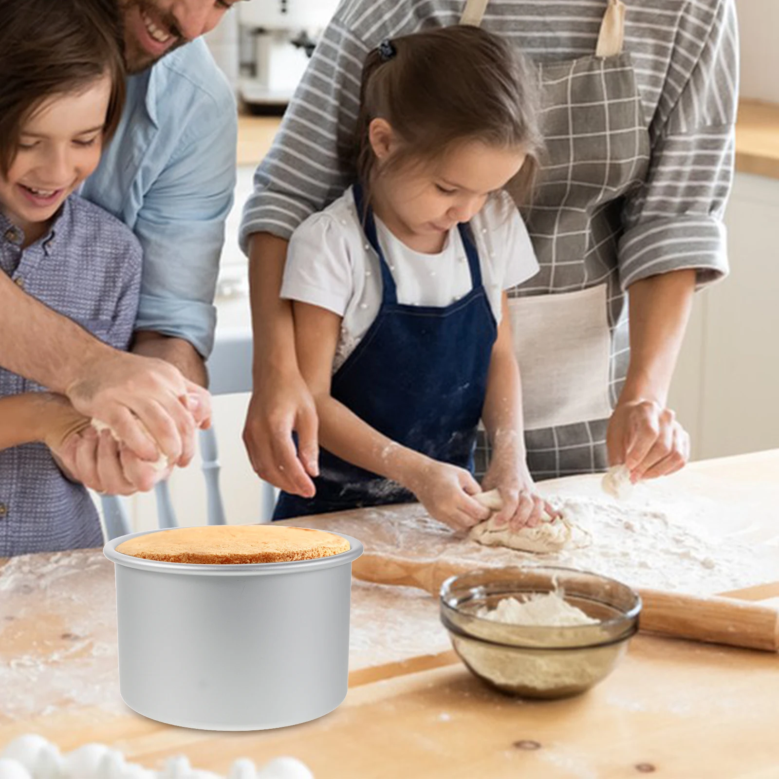 

6-Inch Round Cake Pan Removable Bottom Nonstick Aluminum Alloy Baking Mold For Cheesecake Chiffon Easy Release Baking Pans