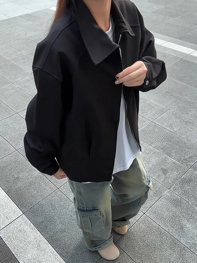 Cleanfit American Sle ort Coat Jaet Men's Faionable Versatile Flip Collar Autumn Outerwear Casual Loose Fit