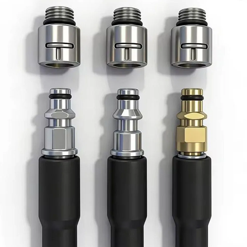1/4inch Pressure Washer Adapter External Thread Connect Cleaning Nozzle Tips for Karcher K Series/Lavor/Bosch Hose