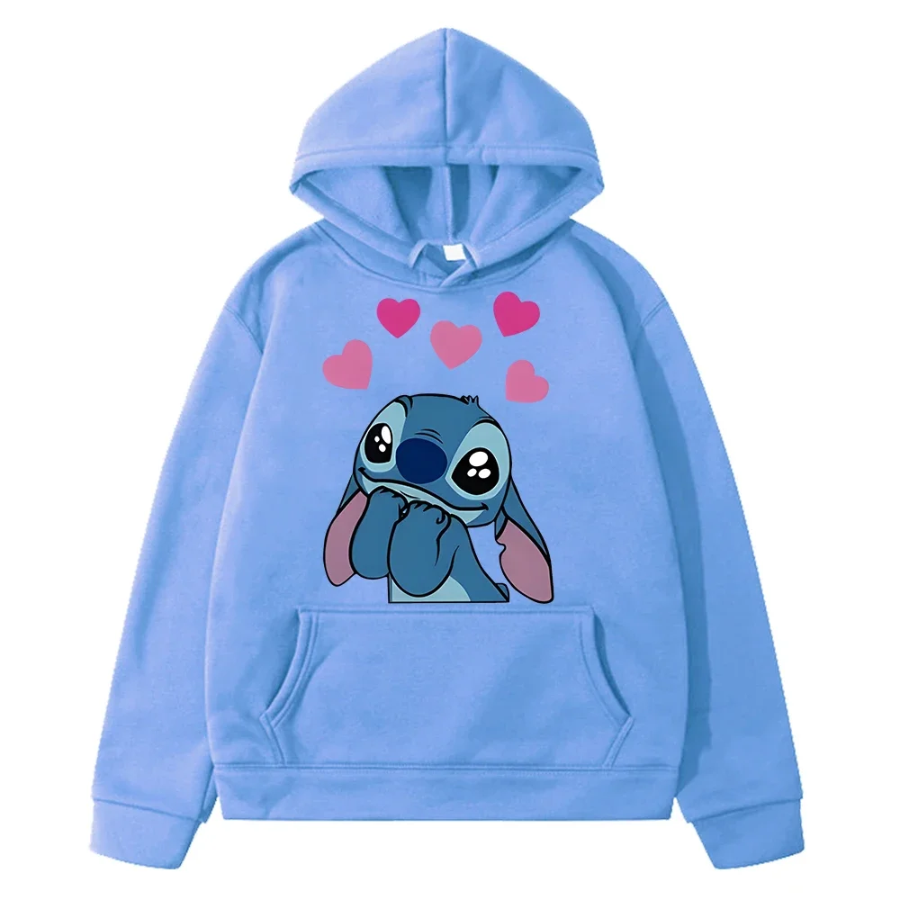 Stitch Disney print Hoodies Casual Fleece Sweatshirt  y2k sudadera disney Anime hoodie pullover boy girl clothes kids Day gift