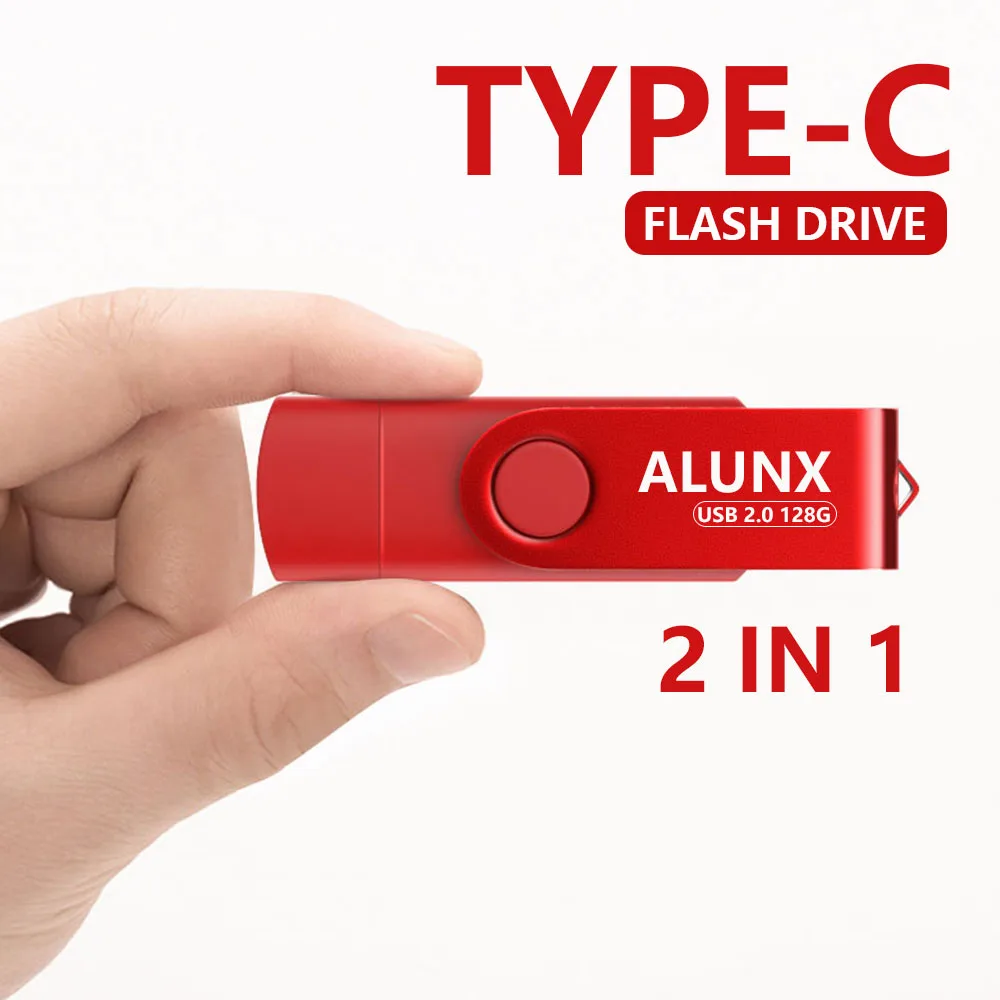 USB Flash Drive  128GB Type C Flash Drive 2 In 1 OTG USB 64G USB C 32G Pendrive 16GB 8GB 4G Dual Type C Drive Photo USB Stick